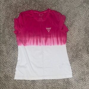 Guess Pink and White Ombre T-Shirt